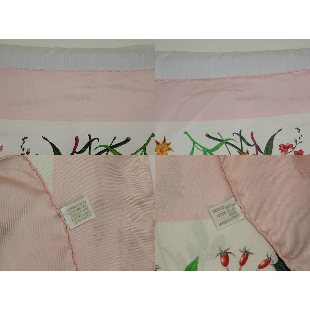 Gucci Flora Scarf Silk Pink Green Yellow - Picture 8 of 8